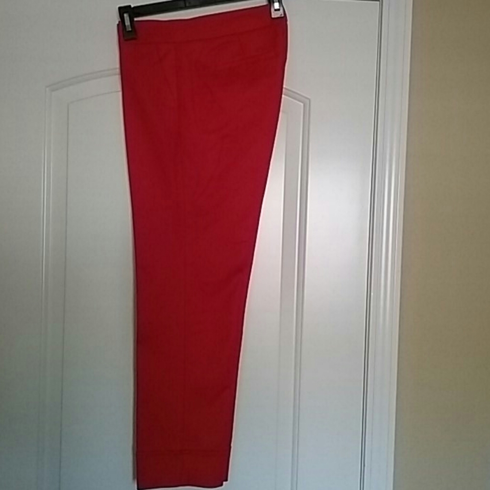 Dalia Collection Modern fit Red Pants Cotton Size2